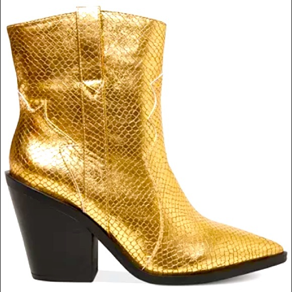 metallic western booties